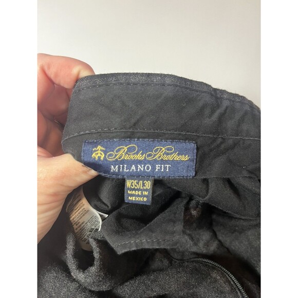 Brooks Brothers Milano Fit Wool Plaid Dress Pants – Men’s 35x29 – Gray/Black - Picture 9 of 12